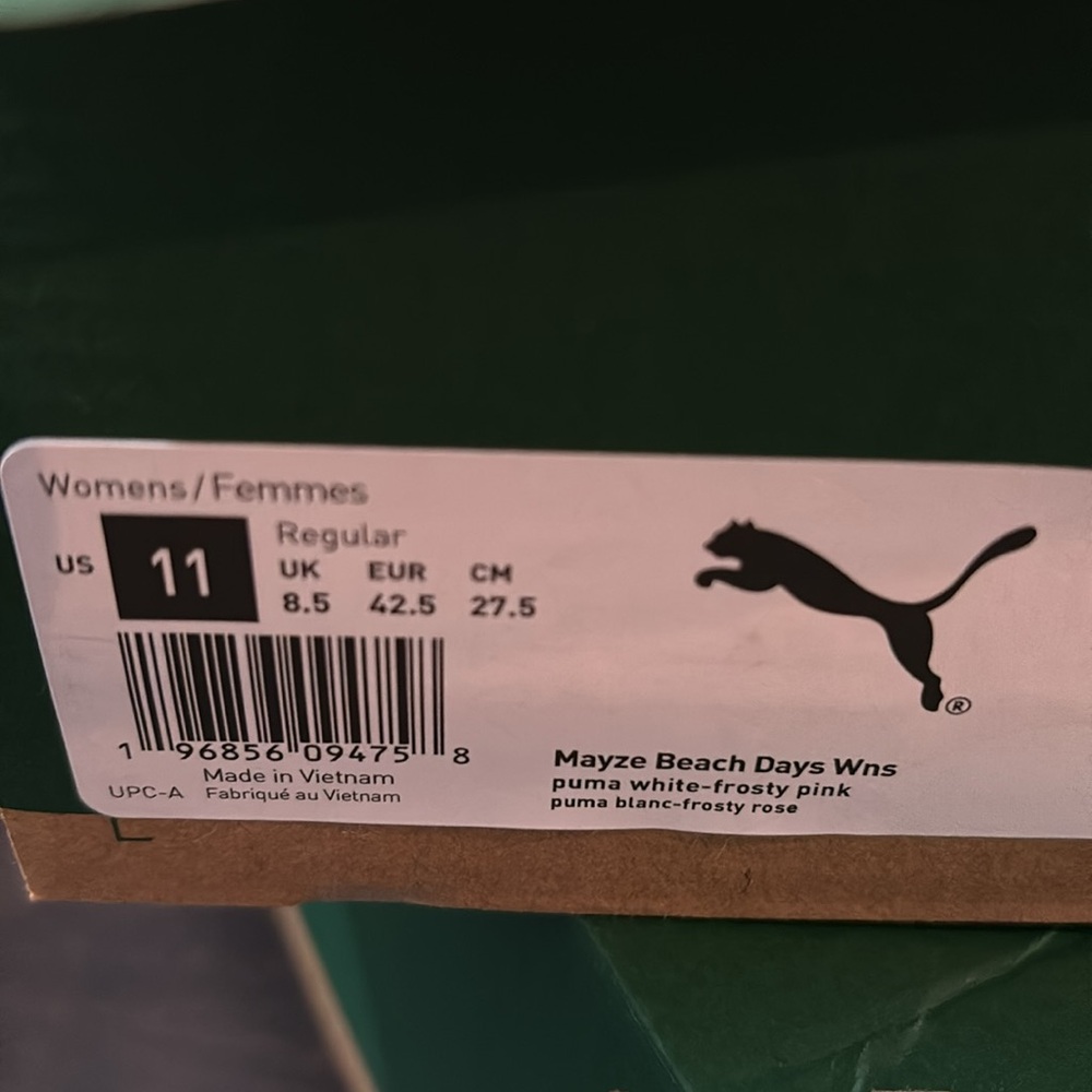 PUMA MAYZE BEACH DAYS PLATFORM SNEAKERS IN WHITE/FROSTY PINK SZ 9,11 NEW IN BOX! - Picture 11 of 11